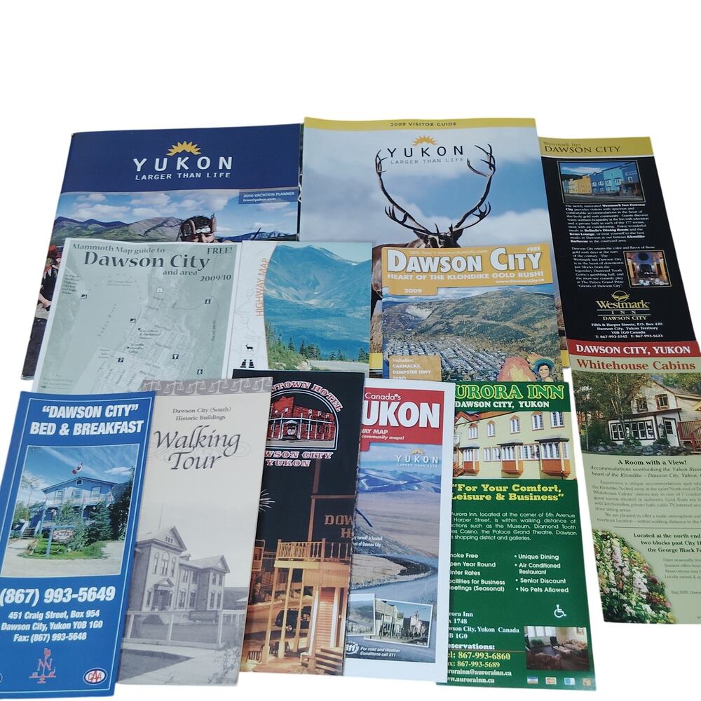 Dawson City Yukon Ephemera Collection 2009 - Travel Brochures & Maps